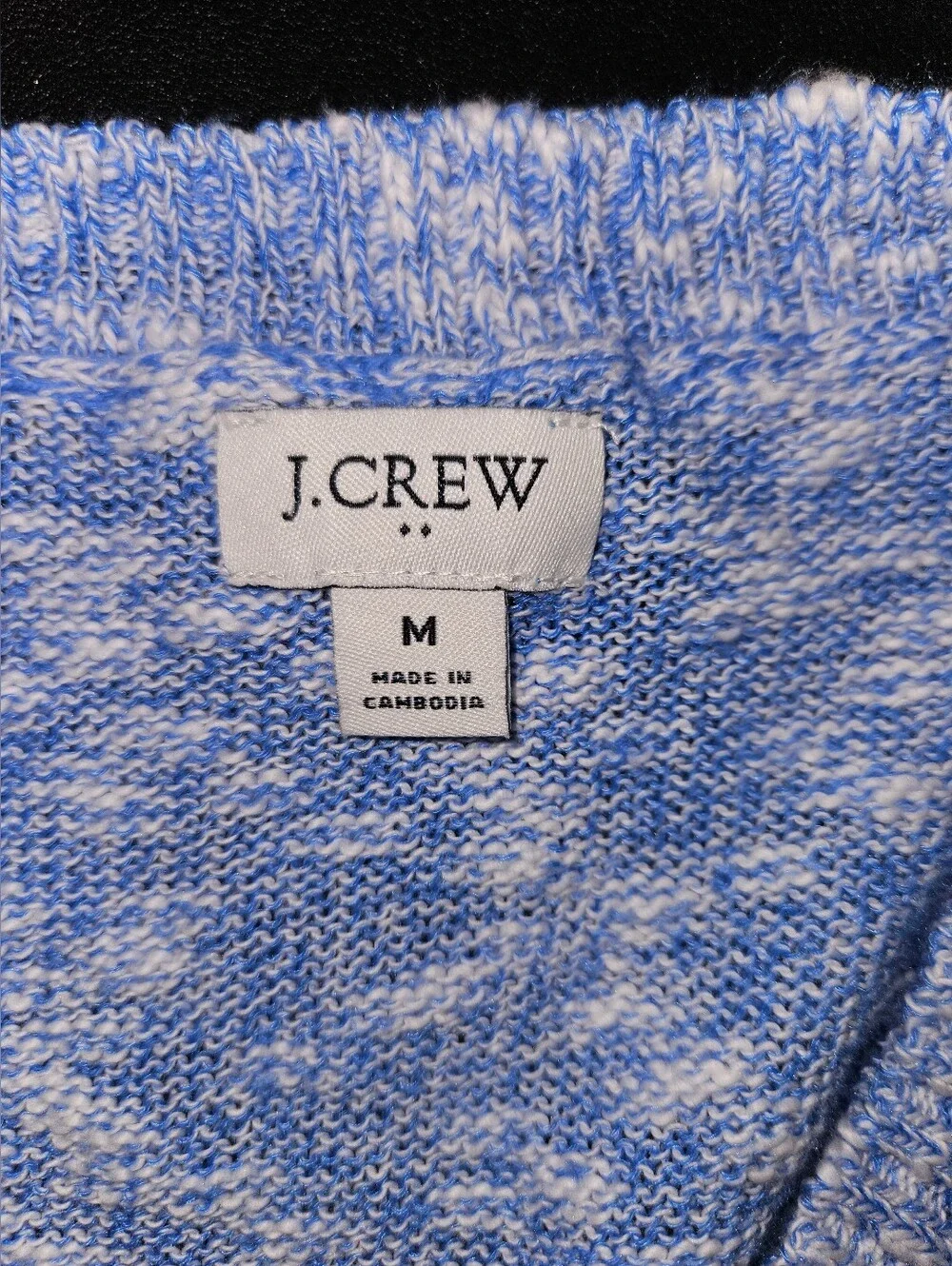 J. Crew Women's  Light Blue Heathered Cotton Blend Crewneck Sweater Size M